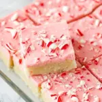 Delicious peppermint cookie bars with holiday decorations